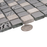 Apollo Tile (Sample) Floor and Wall Tile Beige and Gray 4-in x 4-in Multi-finish Glass/Metal/Stone Marble Floor and Wall Tile