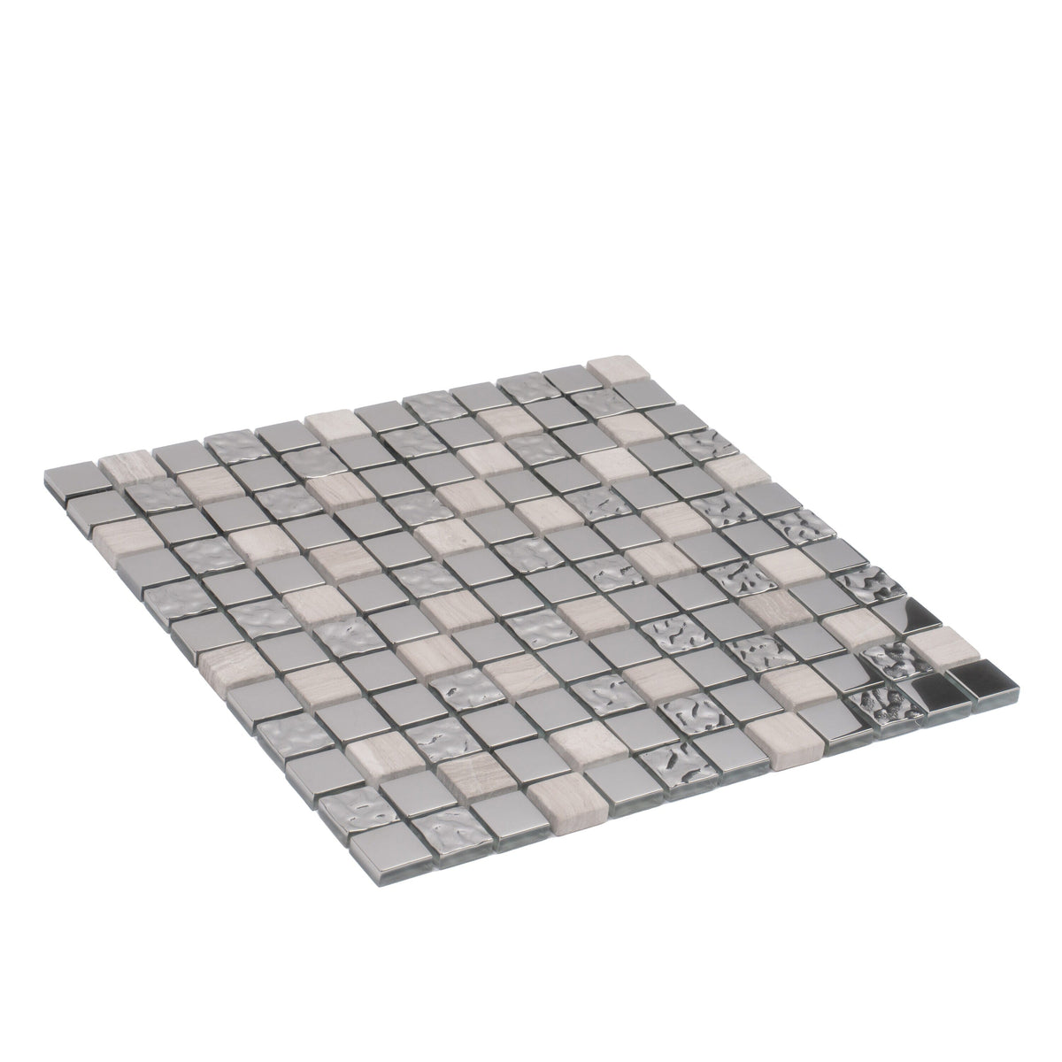 Apollo Tile (Sample) Floor and Wall Tile Beige and Gray 4-in x 4-in Multi-finish Glass/Metal/Stone Marble Floor and Wall Tile