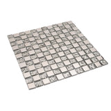 Apollo Tile (Sample) Elaina Steel Gray and Silver 4-in x 4-in Glossy Glass Uniform Squares Floor and Wall Tile