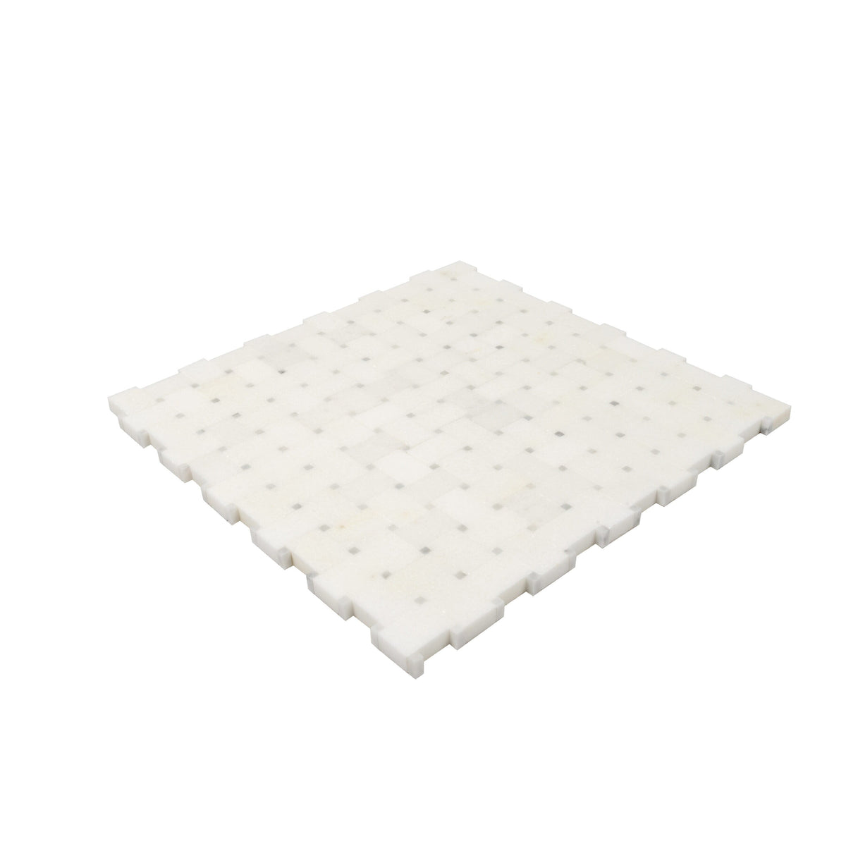 Apollo Tile Athens White 12-in x 12-in Polished Natural Stone Marble Basketweave Marble Look Floor and Wall Tile (4.83-sq. ft/ Carton)