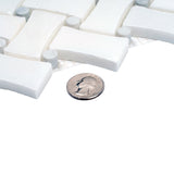 Apollo Tile Athens White 11-in x 11-in Polished Natural Stone Marble Basketweave Marble Look Floor and Wall Tile (4.2-sq. ft/ Carton)