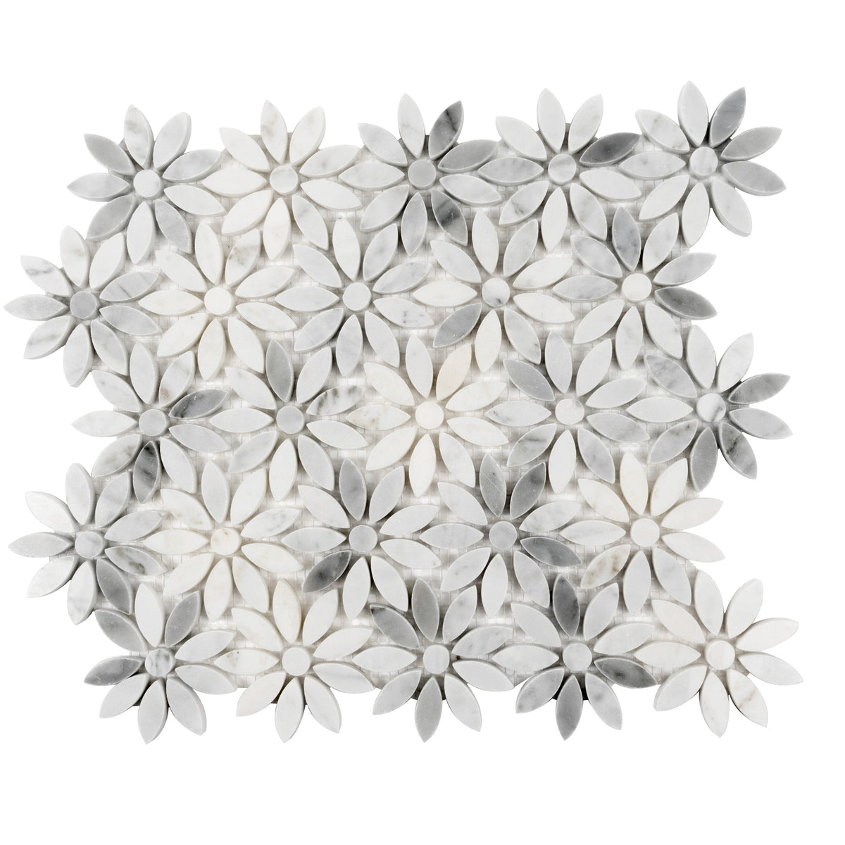 Apollo Tile Athens White 11-in x 12-in Polished Natural Stone Marble Mixed Pattern Marble Look Floor and Wall Tile (4.46-sq. ft/ Carton)