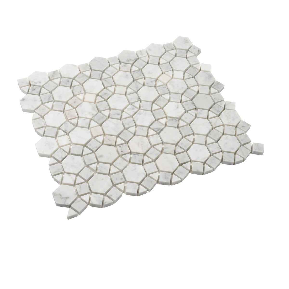 Apollo Tile (Sample) Athens White 4-in x 4-in Polished Marble Mixed Pattern Mosaic Wall Tile