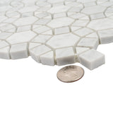 Apollo Tile (Sample) Athens White 4-in x 4-in Polished Marble Mixed Pattern Mosaic Wall Tile