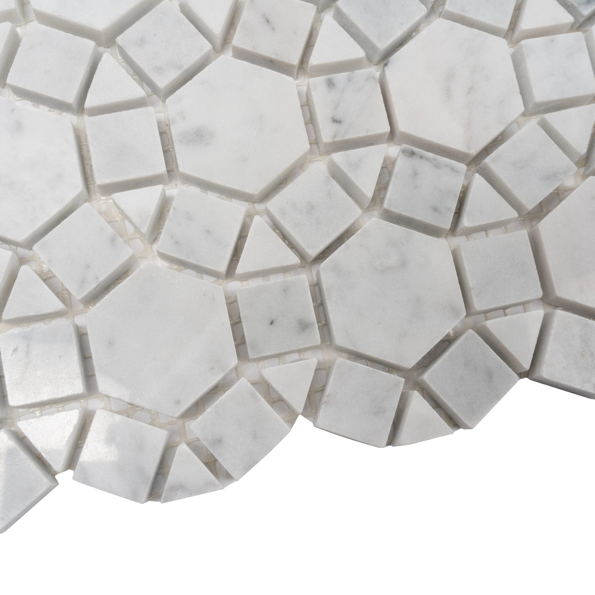 Apollo Tile (Sample) Athens White 4-in x 4-in Polished Marble Mixed Pattern Mosaic Wall Tile