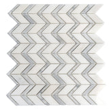 Apollo Tile (Sample) Athens White and Gray 4-in x 4-in Polished Marble Chevron Marble Look Floor and Wall Tile