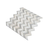 Apollo Tile (Sample) Athens White and Gray 4-in x 4-in Polished Marble Chevron Marble Look Floor and Wall Tile