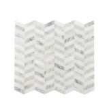 Apollo Tile (Sample) Athens White and Gray 4-in x 4-in Polished Marble Chevron Mosaic Wall Tile