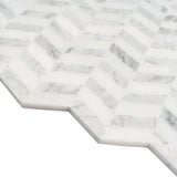 Apollo Tile (Sample) Athens White and Gray 4-in x 4-in Polished Marble Chevron Mosaic Wall Tile