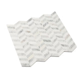 Apollo Tile (Sample) Athens White and Gray 4-in x 4-in Polished Marble Chevron Mosaic Wall Tile