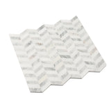 Apollo Tile Athens White and Gray 11-in x 13-in Polished Natural Stone Marble Chevron Marble Look Floor and Wall Tile (5.15-sq. ft/ Carton)