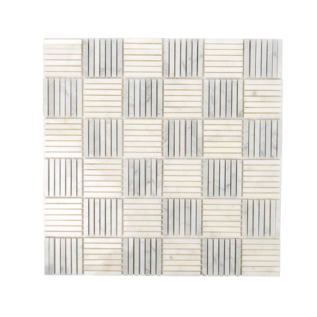 Apollo Tile (Sample) White, Grey 4-in x 4-in Polished Marble Uniform Squares Marble Look Floor and Wall Tile