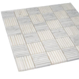 Apollo Tile (Sample) White, Grey 4-in x 4-in Polished Marble Uniform Squares Marble Look Floor and Wall Tile