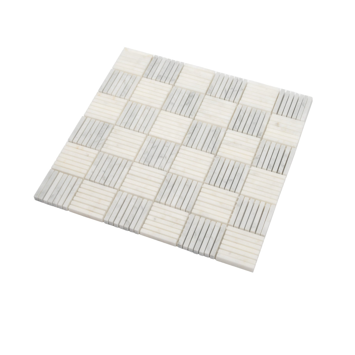 Apollo Tile (Sample) White, Grey 4-in x 4-in Polished Marble Uniform Squares Marble Look Floor and Wall Tile