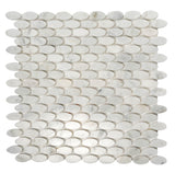 Apollo Tile (Sample) Athens White 4-in x 4-in Polished Marble Circular Mosaic Wall Tile