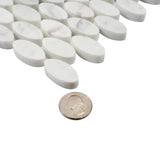 Apollo Tile (Sample) Athens White 4-in x 4-in Polished Marble Circular Mosaic Wall Tile