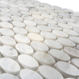 Apollo Tile (Sample) Athens White 4-in x 4-in Polished Marble Circular Mosaic Wall Tile