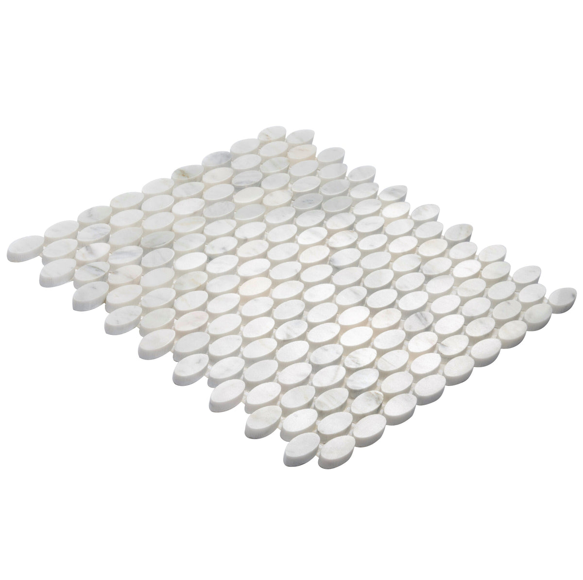 Apollo Tile Athens White 11-in x 12-in Polished Natural Stone Marble Circular Marble Look Floor and Wall Tile (4.51-sq. ft/ Carton)