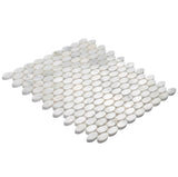 Apollo Tile Athens White 11-in x 12-in Polished Natural Stone Marble Circular Marble Look Floor and Wall Tile (4.51-sq. ft/ Carton)