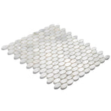 Apollo Tile (Sample) Athens White 4-in x 4-in Polished Marble Circular Mosaic Wall Tile