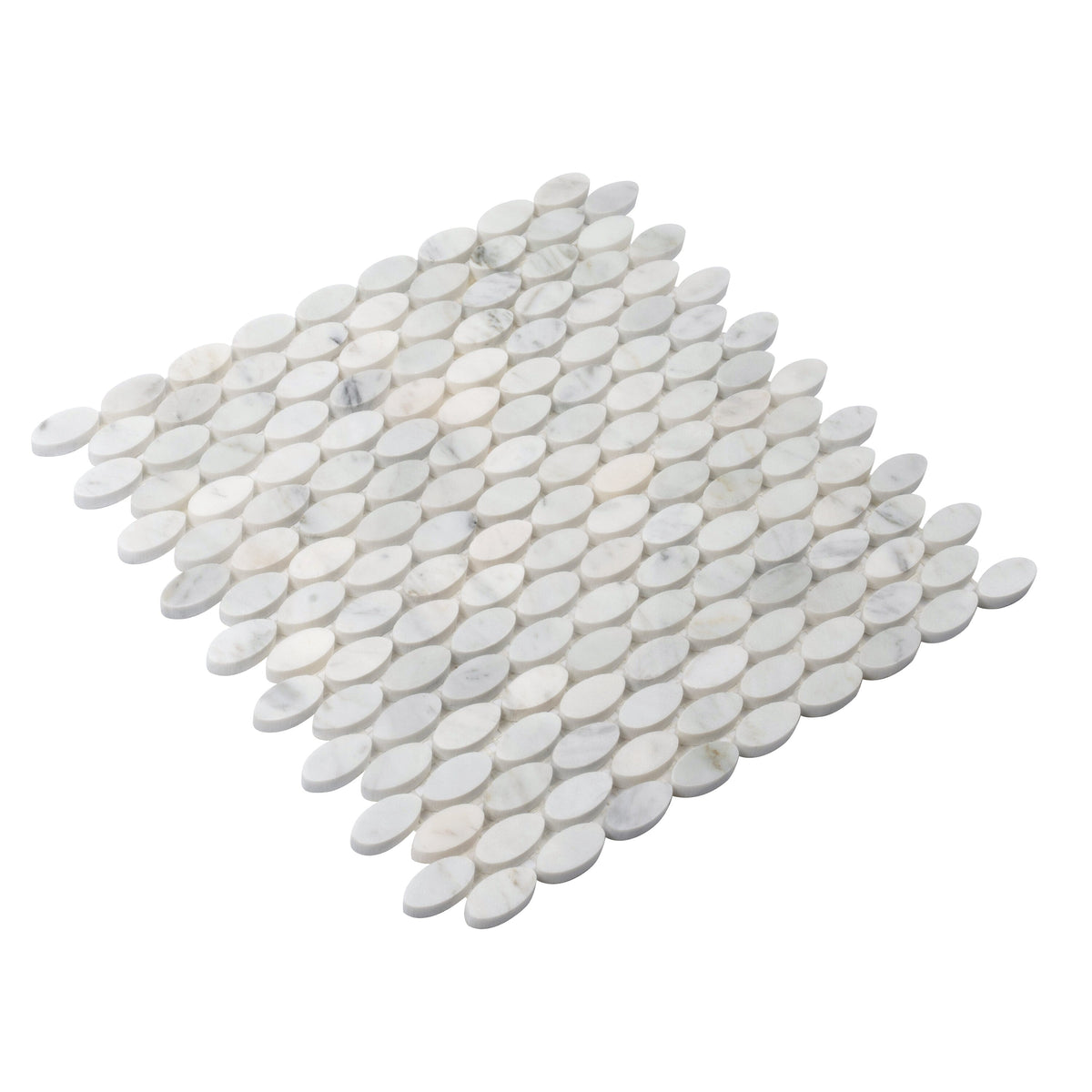 Apollo Tile (Sample) Athens White 4-in x 4-in Polished Marble Circular Mosaic Wall Tile
