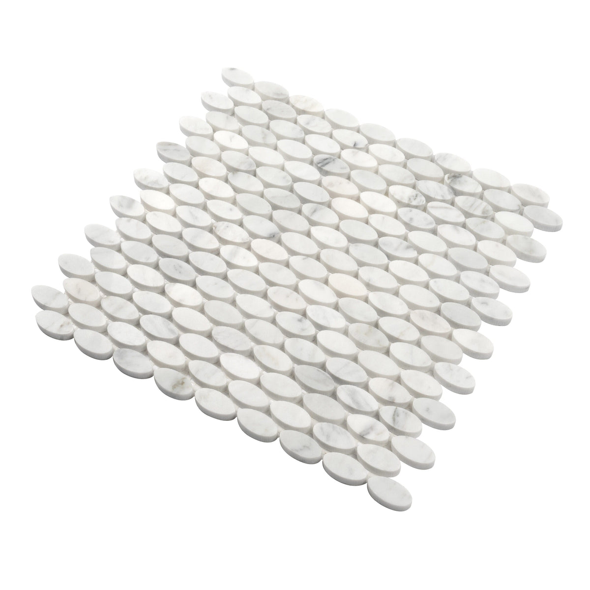 Apollo Tile Athens White 11-in x 12-in Polished Natural Stone Marble Circular Marble Look Floor and Wall Tile (4.51-sq. ft/ Carton)