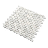 Apollo Tile Athens White 11-in x 12-in Polished Natural Stone Marble Circular Marble Look Floor and Wall Tile (4.51-sq. ft/ Carton)