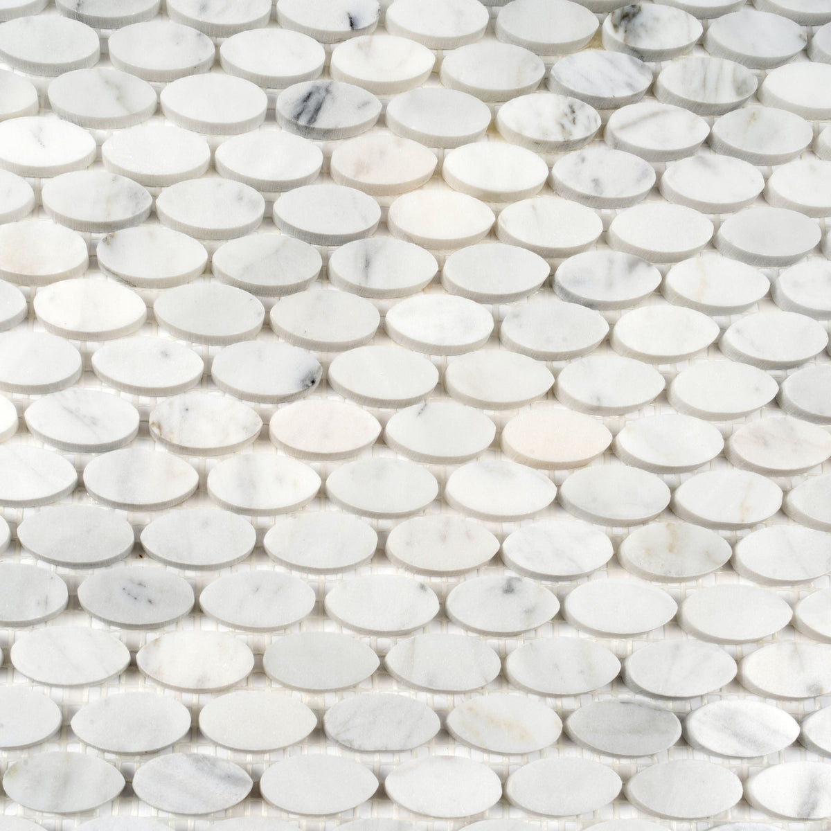 Apollo Tile Athens White 11-in x 12-in Polished Natural Stone Marble Circular Marble Look Floor and Wall Tile (4.51-sq. ft/ Carton)
