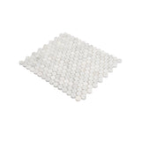 Apollo Tile White 11-in x 12-in Polished Natural Stone Marble Penny Round Marble Look Floor and Wall Tile (4.83-sq. ft/ Carton)