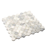 Apollo Tile Athens White 12-in x 12-in Polished Natural Stone Marble Penny Round Marble Look Floor and Wall Tile (4.83-sq. ft/ Carton)