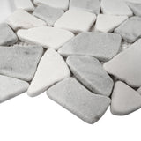 Apollo Tile (Sample) Athens White and Gray 4-in x 4-in Polished Marble Pebble Mosaic Floor and Wall Tile