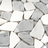 Apollo Tile (Sample) Athens White and Gray 4-in x 4-in Polished Marble Pebble Mosaic Floor and Wall Tile