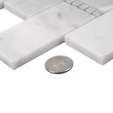 Apollo Tile (Sample) Athens White and Gray 4-in x 4-in Polished Marble Brick Mosaic Wall Tile