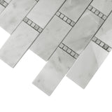 Apollo Tile (Sample) Athens White and Gray 4-in x 4-in Polished Marble Brick Mosaic Wall Tile