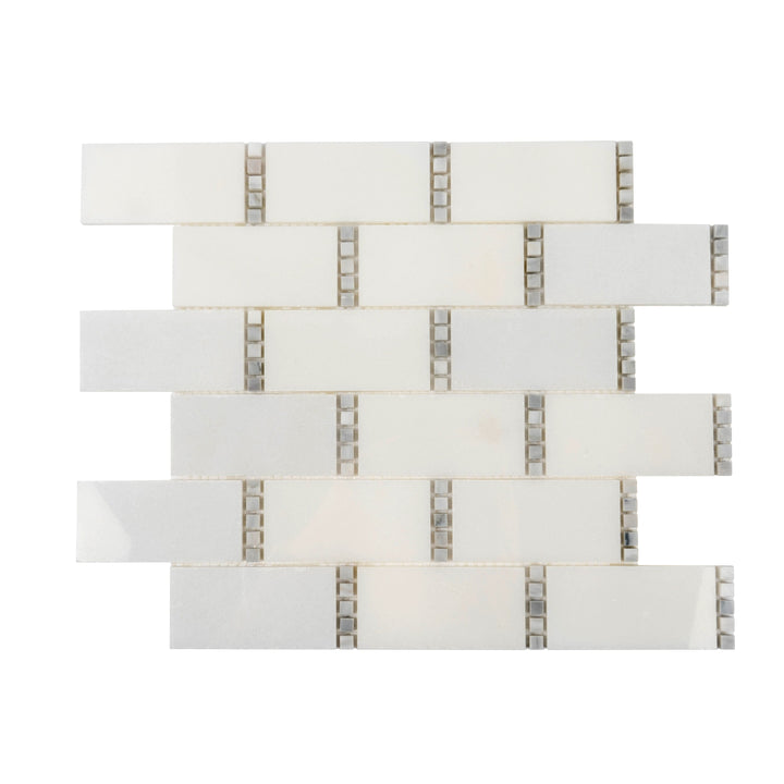 Apollo Tile (Sample) White 4-in x 4-in Multi-finish Marble Brick Floor and Wall Tile