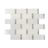 Apollo Tile White 1-1/2-in x 12-in Hand-painted Natural Stone Marble Brick Wall Tile (5.28-sq. ft/ Carton)