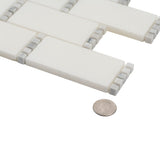 Apollo Tile White 1-1/2-in x 12-in Hand-painted Natural Stone Marble Brick Wall Tile (5.28-sq. ft/ Carton)