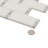 Apollo Tile (Sample) White 4-in x 4-in Multi-finish Marble Brick Floor and Wall Tile