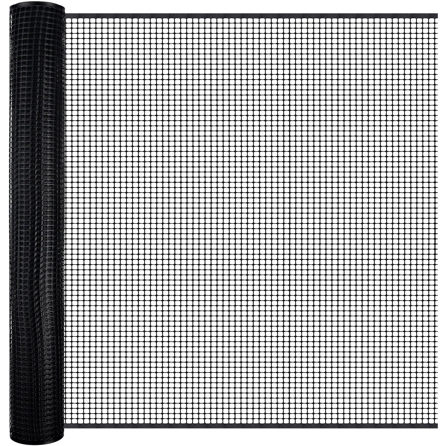 BOEN 3'x15' 7-Gauge Black Plastic Extruded Mesh Rolled Fencing
