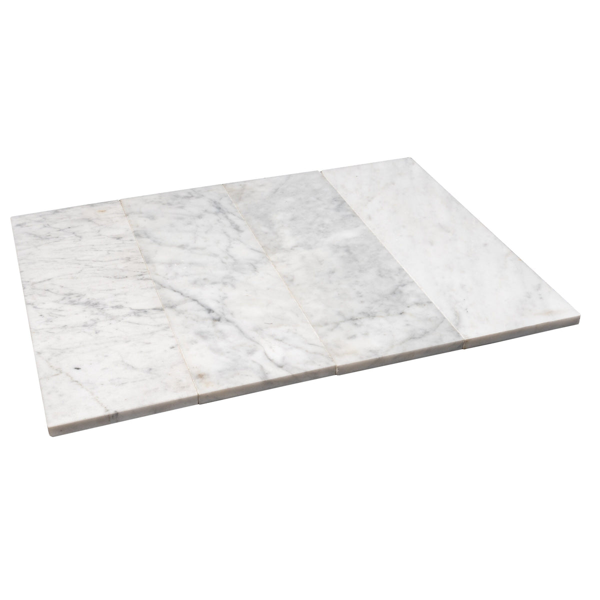 Apollo Tile White 4-in x 12-in Honed Natural Stone Marble Mixed Pattern Floor and Wall Tile (5-sq. ft/ Carton)
