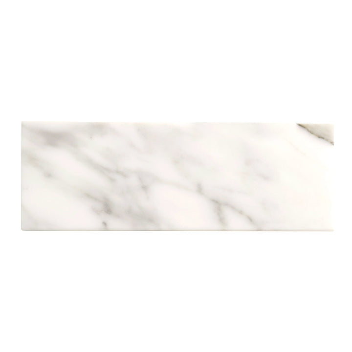 Apollo Tile (Sample) White, Grey 4-in x 12-in Honed Marble Floor and Wall Tile