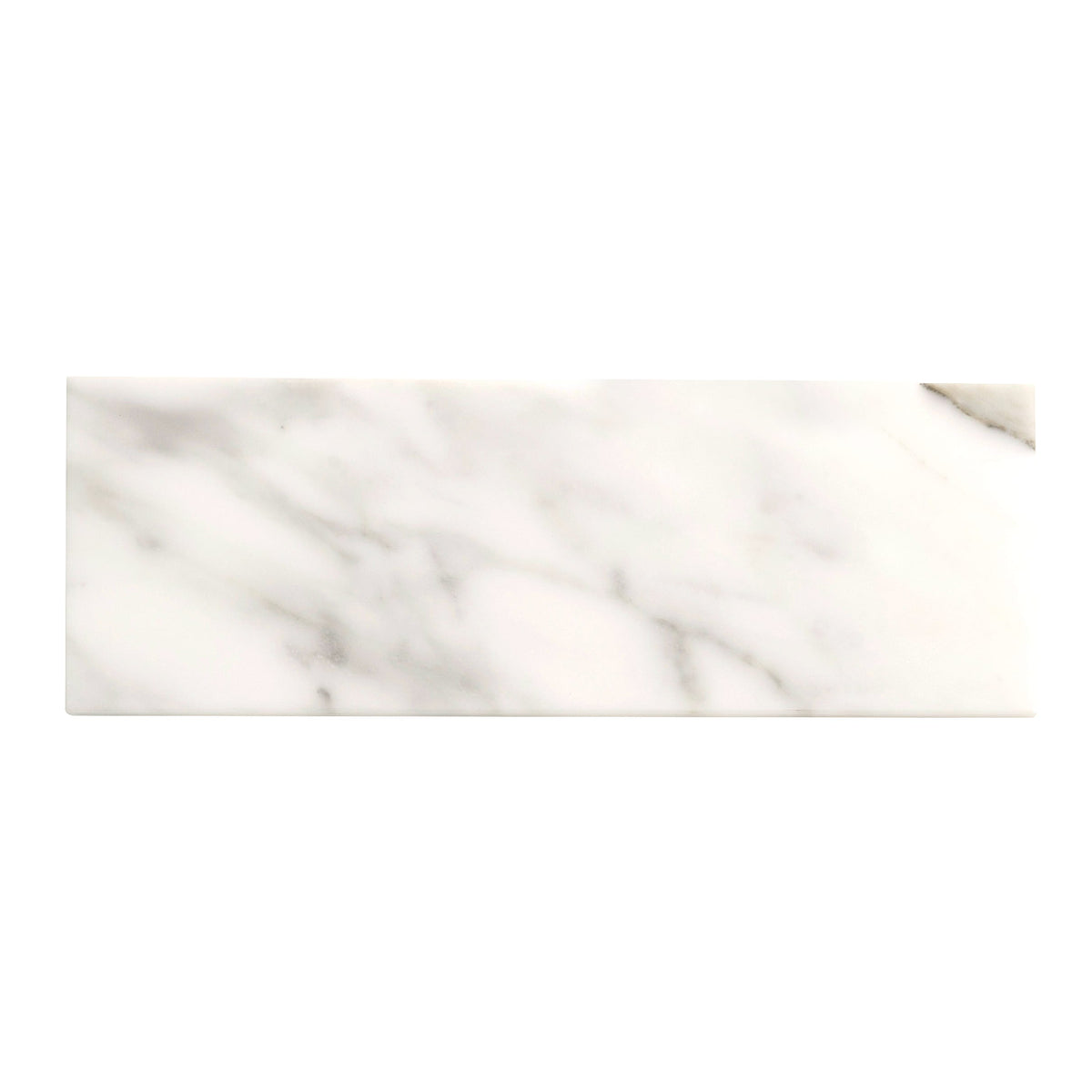 Apollo Tile (Sample) White, Grey 4-in x 12-in Honed Marble Floor and Wall Tile