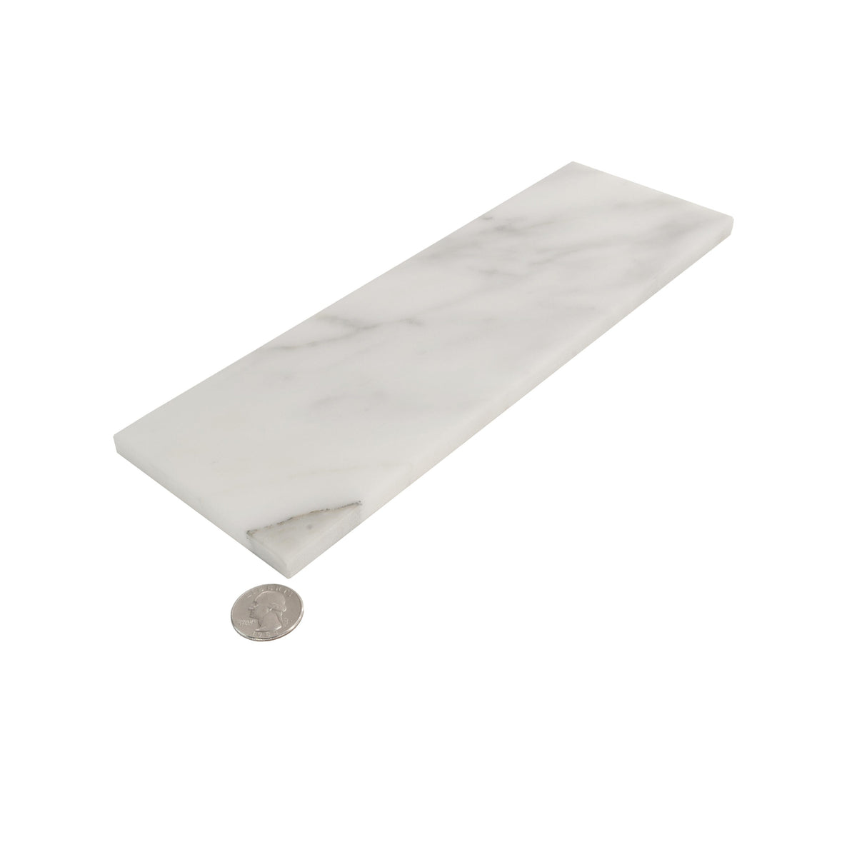 Apollo Tile (Sample) White, Grey 4-in x 12-in Honed Marble Floor and Wall Tile