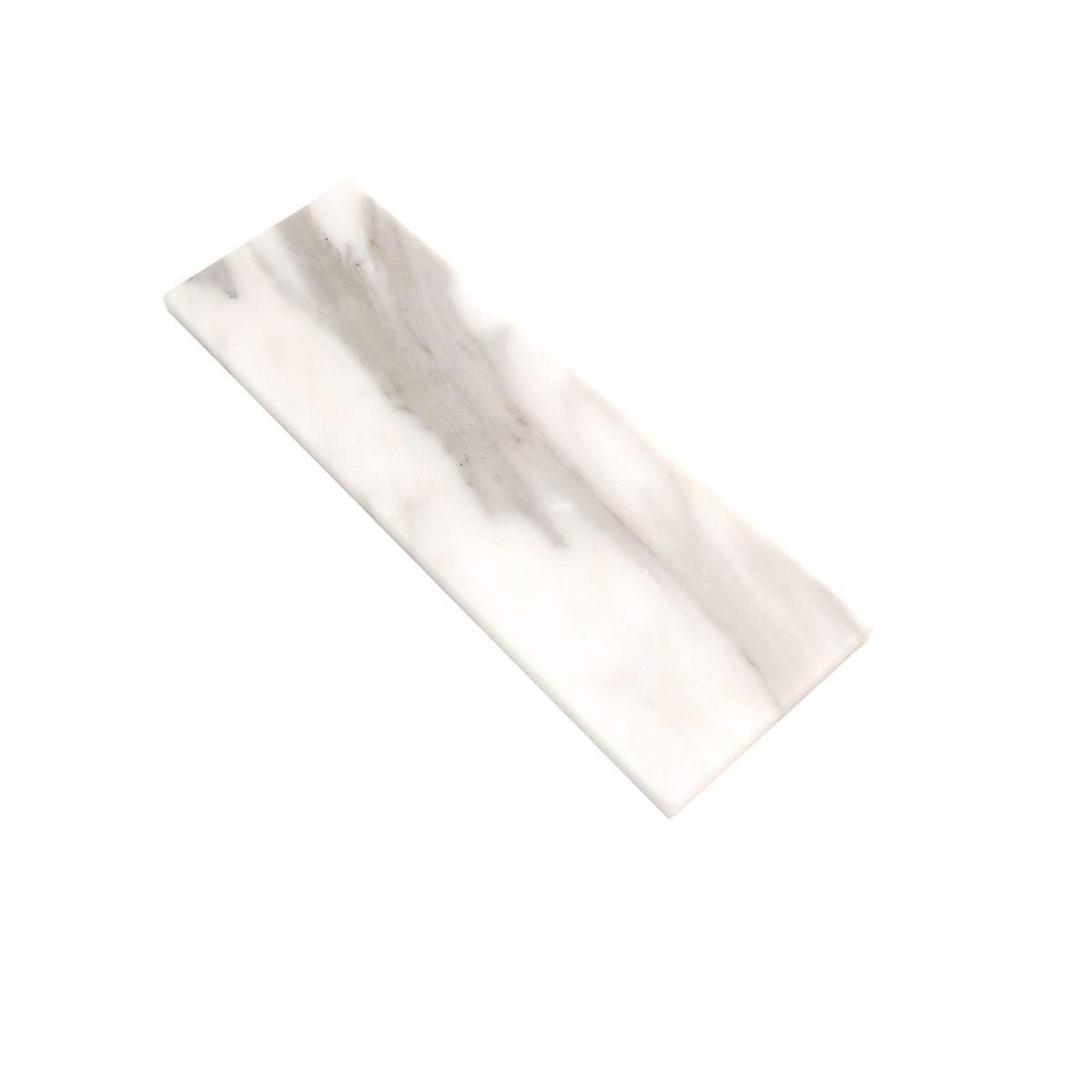 Apollo Tile (Sample) White, Grey 4-in x 12-in Honed Marble Floor and Wall Tile