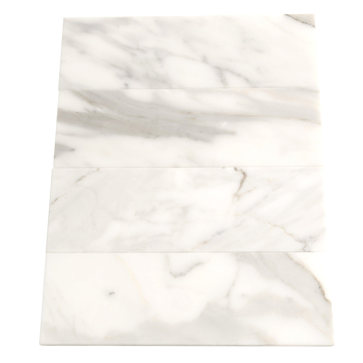 Apollo Tile (Sample) White, Grey 4-in x 12-in Honed Marble Floor and Wall Tile