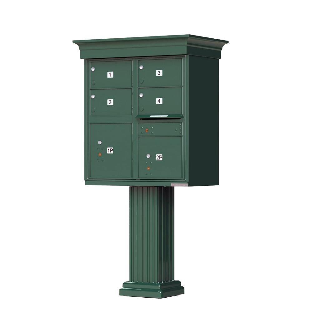 Vital 12-Mailboxes 1-Parcel Locker 1-Outgoing Pedestal Mount Cluster Box Unit - Super Arbor