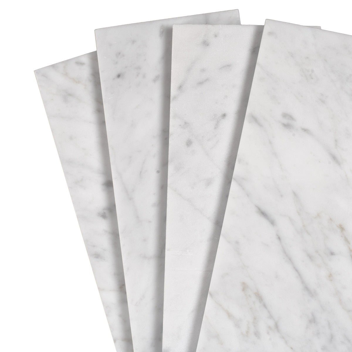 Apollo Tile White 4-in x 12-in Polished Natural Stone Marble Brick Wall Tile (5-sq. ft/ Carton)