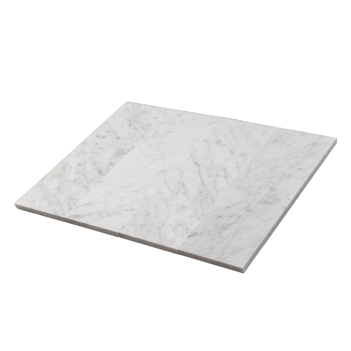 Apollo Tile White 4-in x 12-in Polished Natural Stone Marble Brick Wall Tile (5-sq. ft/ Carton)