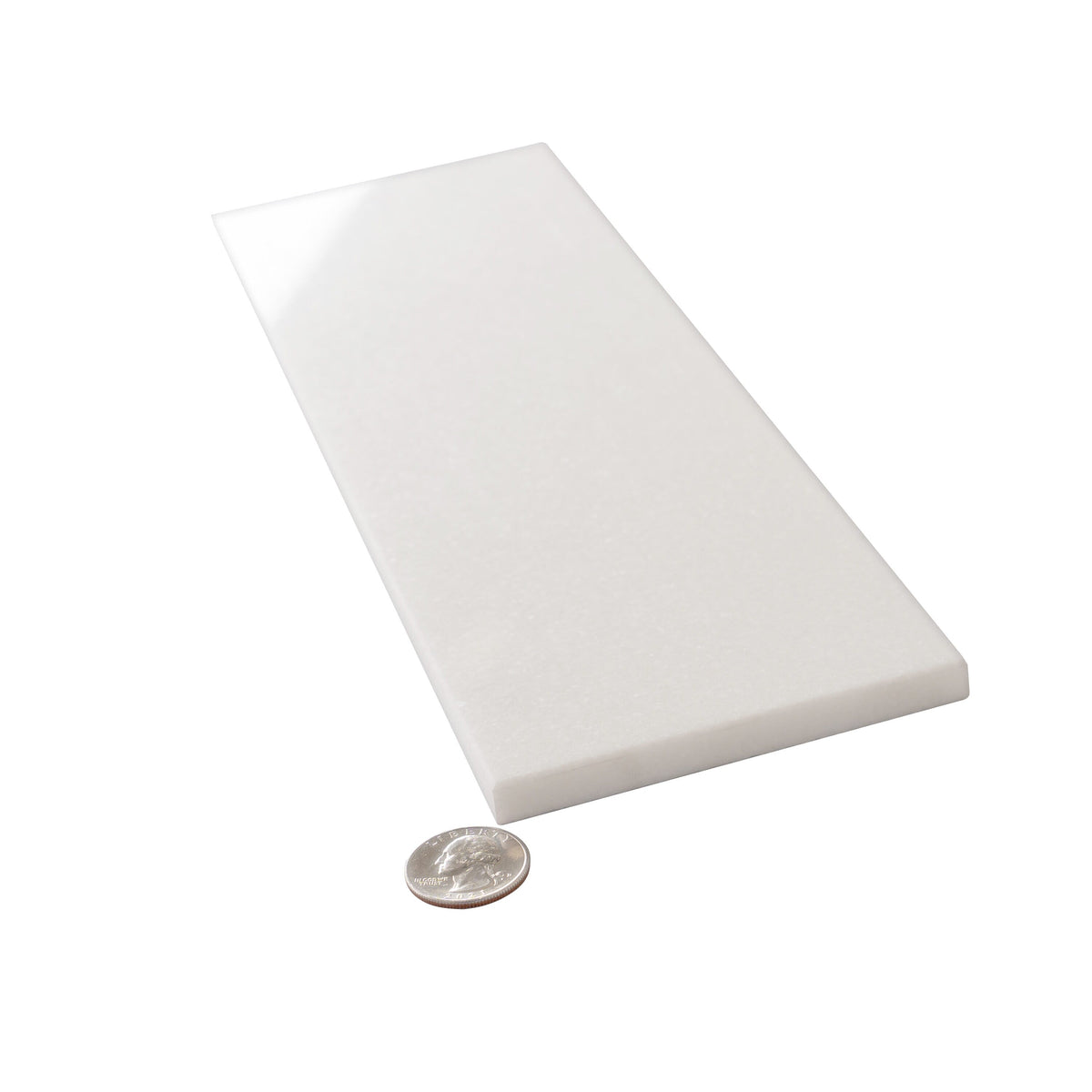 Apollo Tile White 4-in x 12-in Polished Natural Stone Marble Brick Floor and Wall Tile (5-sq. ft/ Carton)