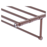 Allied Brass Carolina Crystal Collection 36-in Towel Shelf with Integrated Towel Bar in Antique Copper